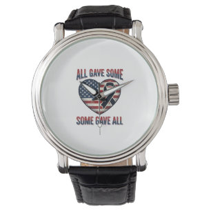 Montre Chemise de vétéran à ruban de cœur commémoratif pa