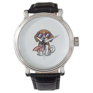 Montre Chemise lunettes de soleil chien Beagle patriotiqu