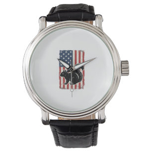 Montre Chemise patriotique écureuil drapeau américain vin