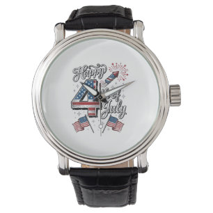 Montre Chemise Vintage Happy 4 juillet Fête Patriotique F
