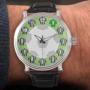 Montre Chemises de football avec bandes noires et blanche