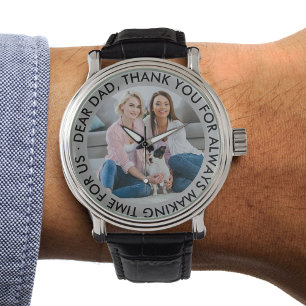 Montre Cher papa, Merci personnalisé, message et photo