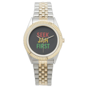 Montre Cherchez d'abord Jah Couleurs rastafariennes regga