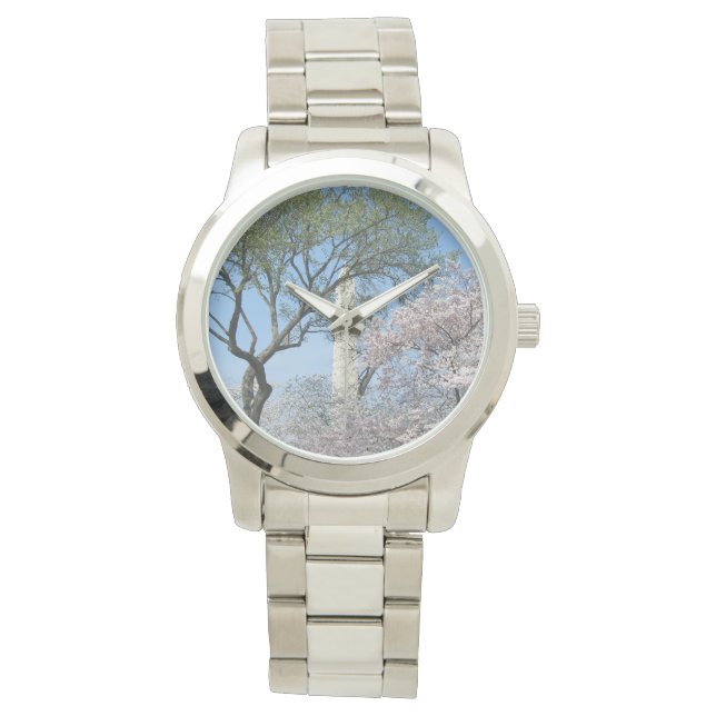 Montre Cherry Blossoms et le monument de Washington à DC (devant)