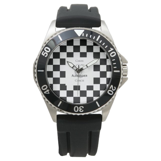 Montre Chess Lover Nom personnalisé Première surveillance (devant)