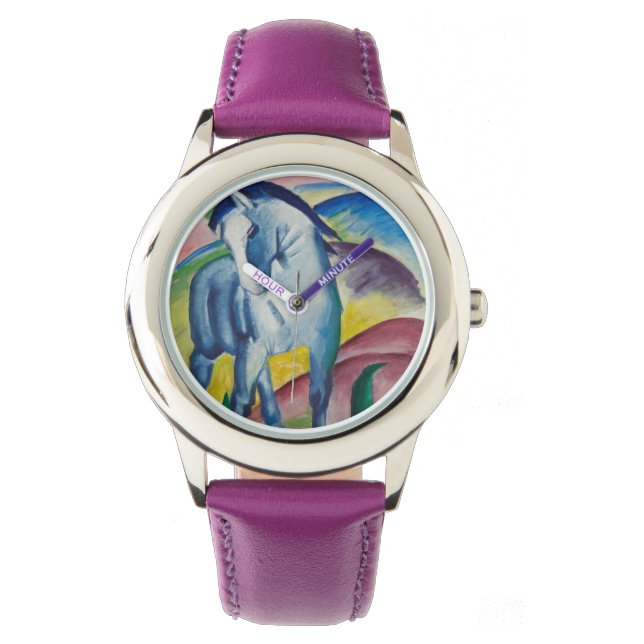 Montre Cheval bleu (animal mignon) (par Marc Franz) (devant)