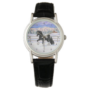 Montre Cheval d'attelage de la bandelette tzigane noire d