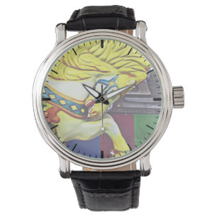 Montre Cheval De Carrousel Avec Mane Jaune