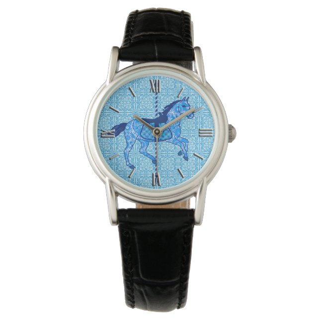 Montre Cheval de carrousel - Cobalt et Sky Blue (devant)