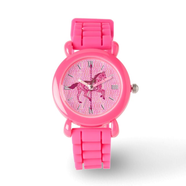 Montre Cheval de carrousel - Fuchsia rose (Recto)