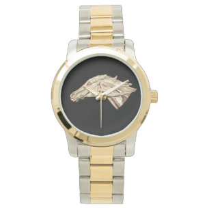 Montre Cheval de course argenté de pur sang