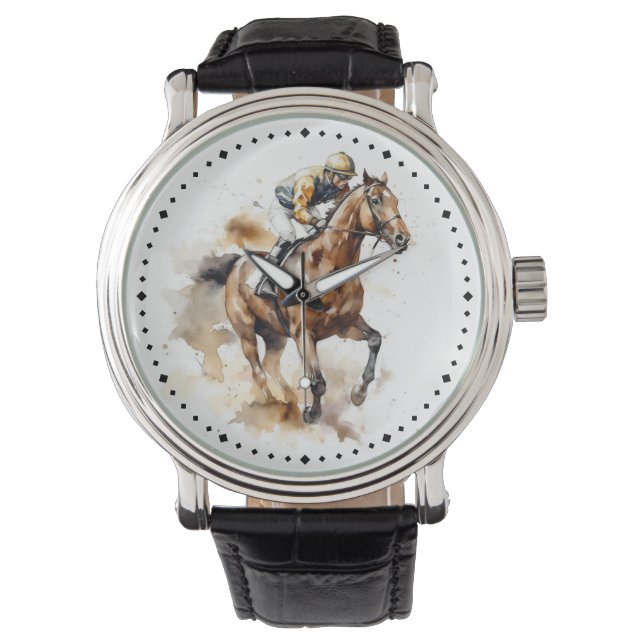 Montre Cheval de course équestre Thoroughbred moderne (devant)