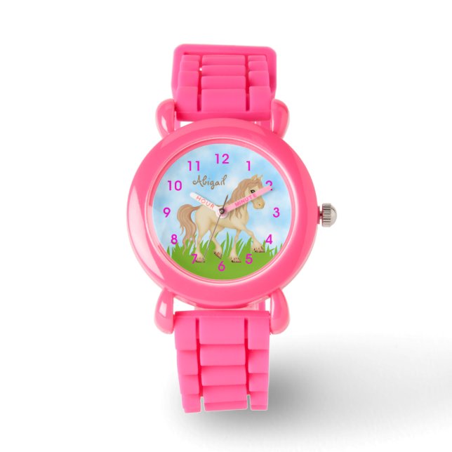 Montre Cheval de Crème Cute Personnalisé (Recto)