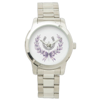 Montre Cheval de dressage élégant & Aquarelle de fer à ch