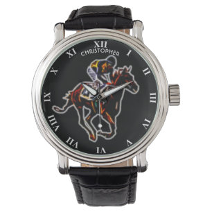 Montre Cheval d'emballage rougeoyant au néon