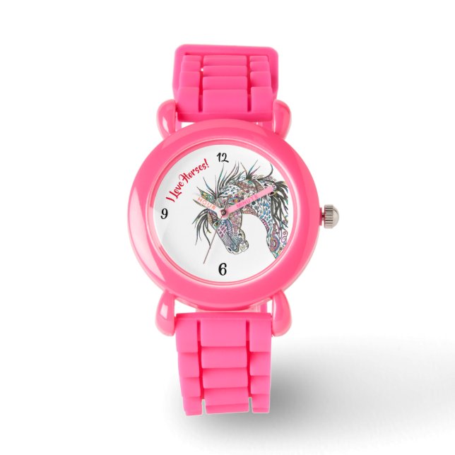 Montre Cheval enfants regarder parties scintillant (Recto)
