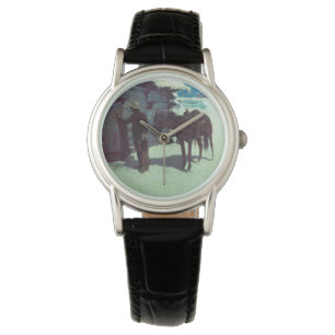 Montre Cheval et Cowboy neige hivernale