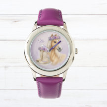 Cheval floral violet pour filles
