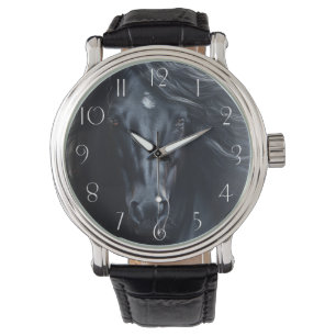 Montre Cheval friésien noir