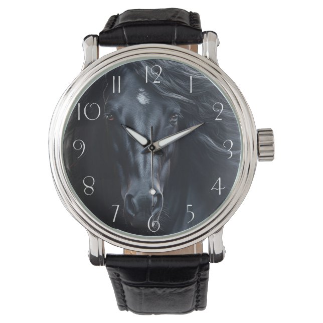 Montre Cheval friésien noir (devant)