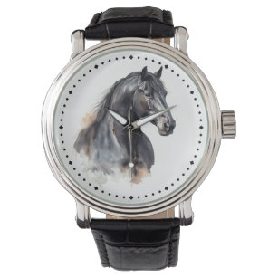 Montre Cheval noir Thoroughbred Equestrié moderne