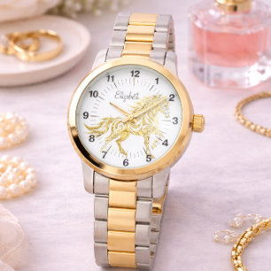 Montre Cheval Or Cadeau pour Elle Style Élégant