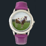 Montre Cheval peint Aquebogue<br><div class="desc">Montre avec photo étonnante de cheval peint à la ferme Aquebogue</div>