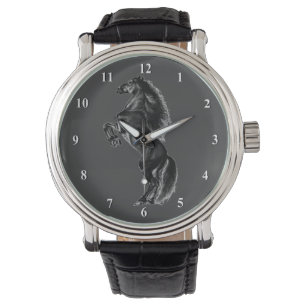 Montre Cheval sauvage noir