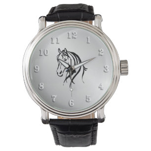 Montre Cheval tête sur argent