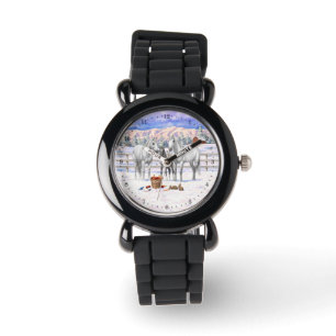 Montre Chevaux De Quartier Gris Blancs Sur Une Ferme À Ne