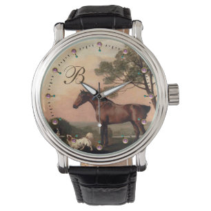 Montre CHEVAUX / Un Chasseur De Baie Avec Deux Espagnols