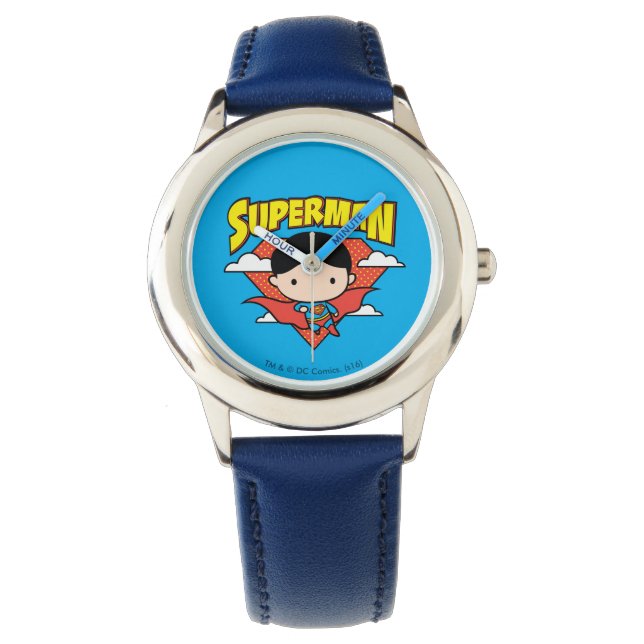 Montre Chibi Superman Polka Dot Shield et nom (devant)
