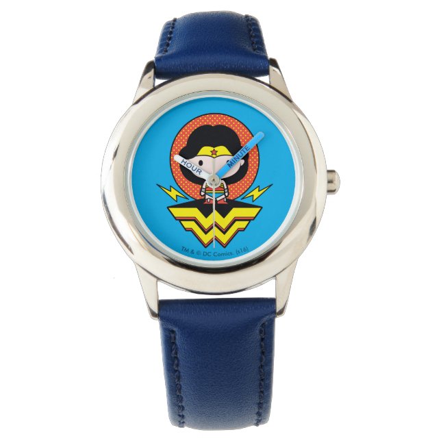 Montre Chibi Wonder Woman avec Pois et logo (devant)
