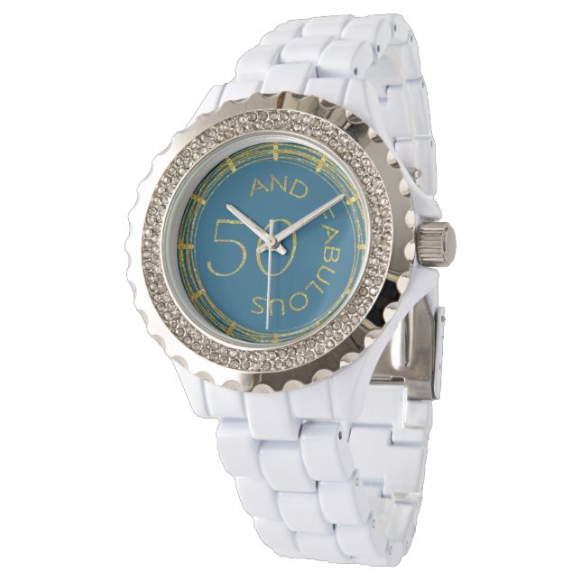 Montre Chic 50 et Fabulous Blue Gold Glittery 50e (Incliné)