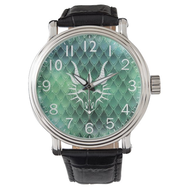 Montre Chic Dragon Head & Green Dragon Scales Watch (devant)