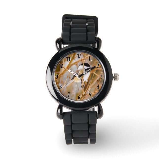 Montre Chickadee au plafond noir - Photo originale (Recto)