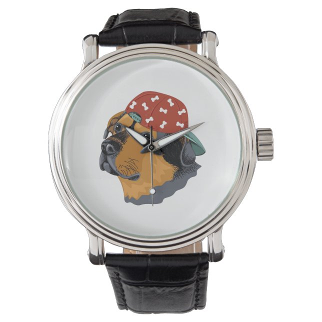 Montre Chien avec chapeau rouge (devant)