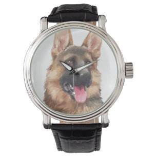 Montre Chien berger allemand Alsacien GSD Pet Aquarelle