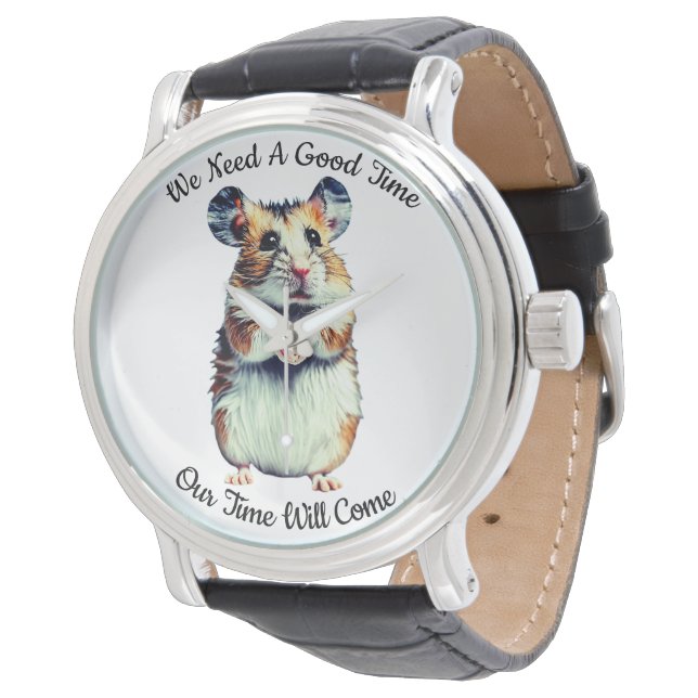Montre Chien blanc de chiot mignon design - (Incliné)