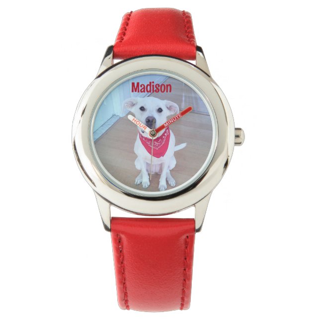 Montre Chien Chien Avec Oreilles Drôle Sticking Out Noël (devant)