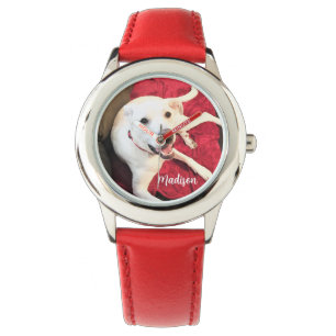 Montre Chien Chien Chien Mignonne Souriant Photo Nom Roug
