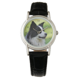 Montre Chien de berger border collie noir et blanc