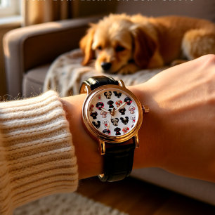 Montre Chien de caniche de Saint-Valentin AMOUREUX DE L