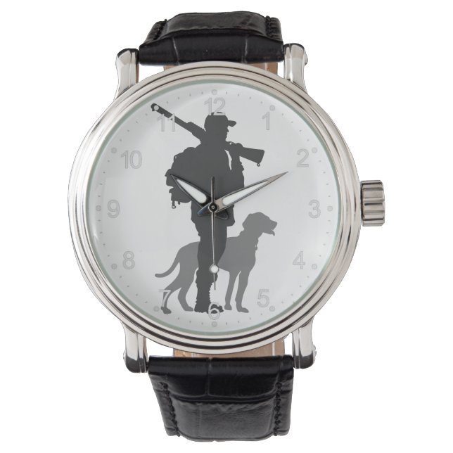 Montre Chien de chasse avec chasseur - Choisissez la coul (devant)