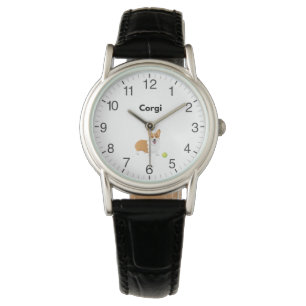 Montre Chien de Corgi avec une balle verte