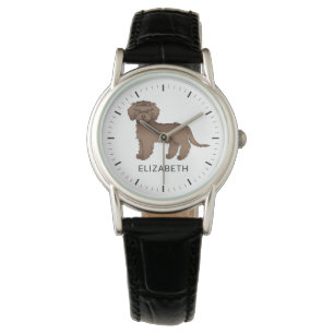 Montre Chien de dessin animé Mini Goldendoodle au chocola