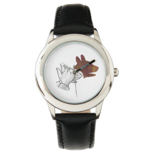 Montre Chien Silhouette main Brown