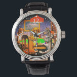 Montre Chiens amusants à jouer au poker<br><div class="desc">Chiens jouant au poker(Un ami dans le besoin) a été peint en 1903 par Cassius Marcellus Coolidge. Peut-être le plus célèbre de ses peintures, il montre sept chiens assis autour d'une table jouant au poker le matin de la semaine.Il tire son nom du bulldog qui remet un as sous la...</div>