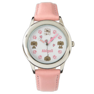 Montre Chiens de chiot, Empreintes de pattes, Coeurs pers
