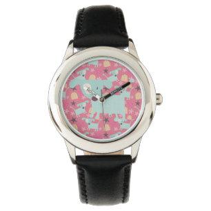 Montre Chiens, étoiles et fleurs